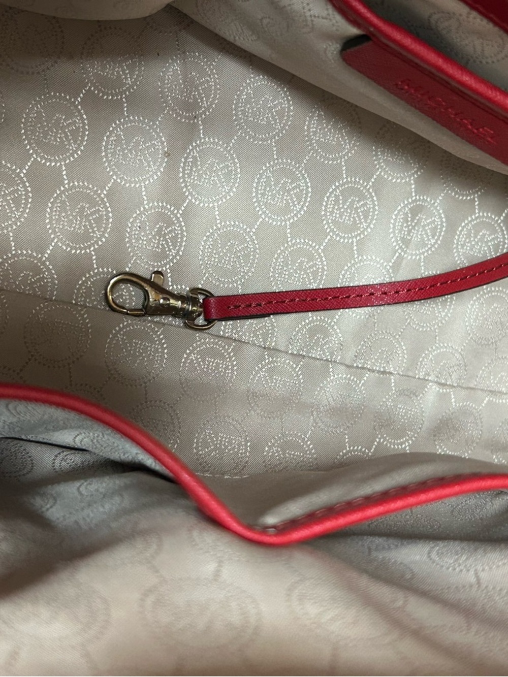 Michael Kors Red Satchel with Gold Hardware - Excellent Preloved Condition - Picture 11 of 16